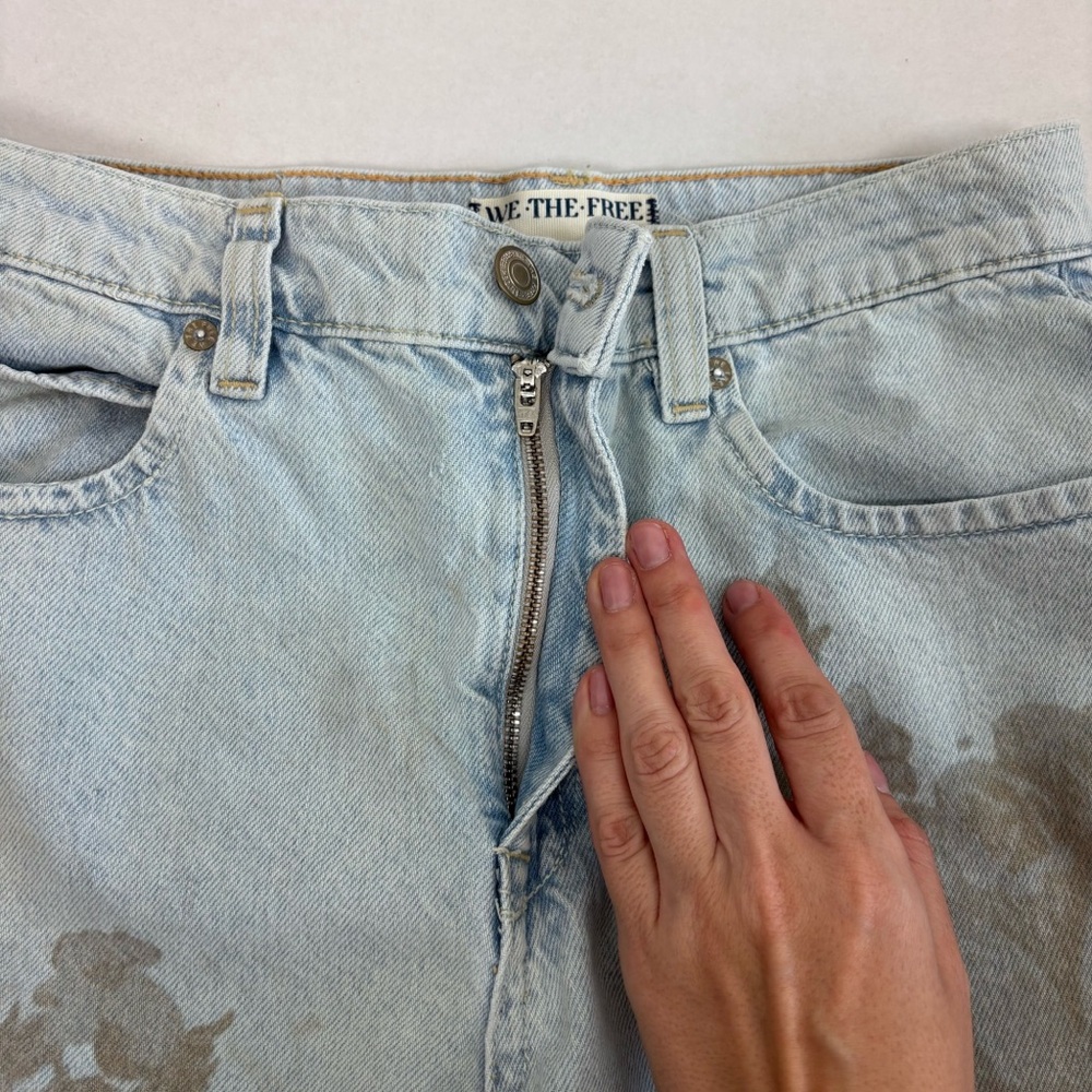Free People Tinsley Printed Wide Leg Jeans in Daylight Combo Size 28 - Picture 5 of 16